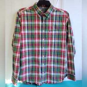 American Eagle Mens Shirt Multicolor Plaid Long Sleeve Athletic Fit XLT